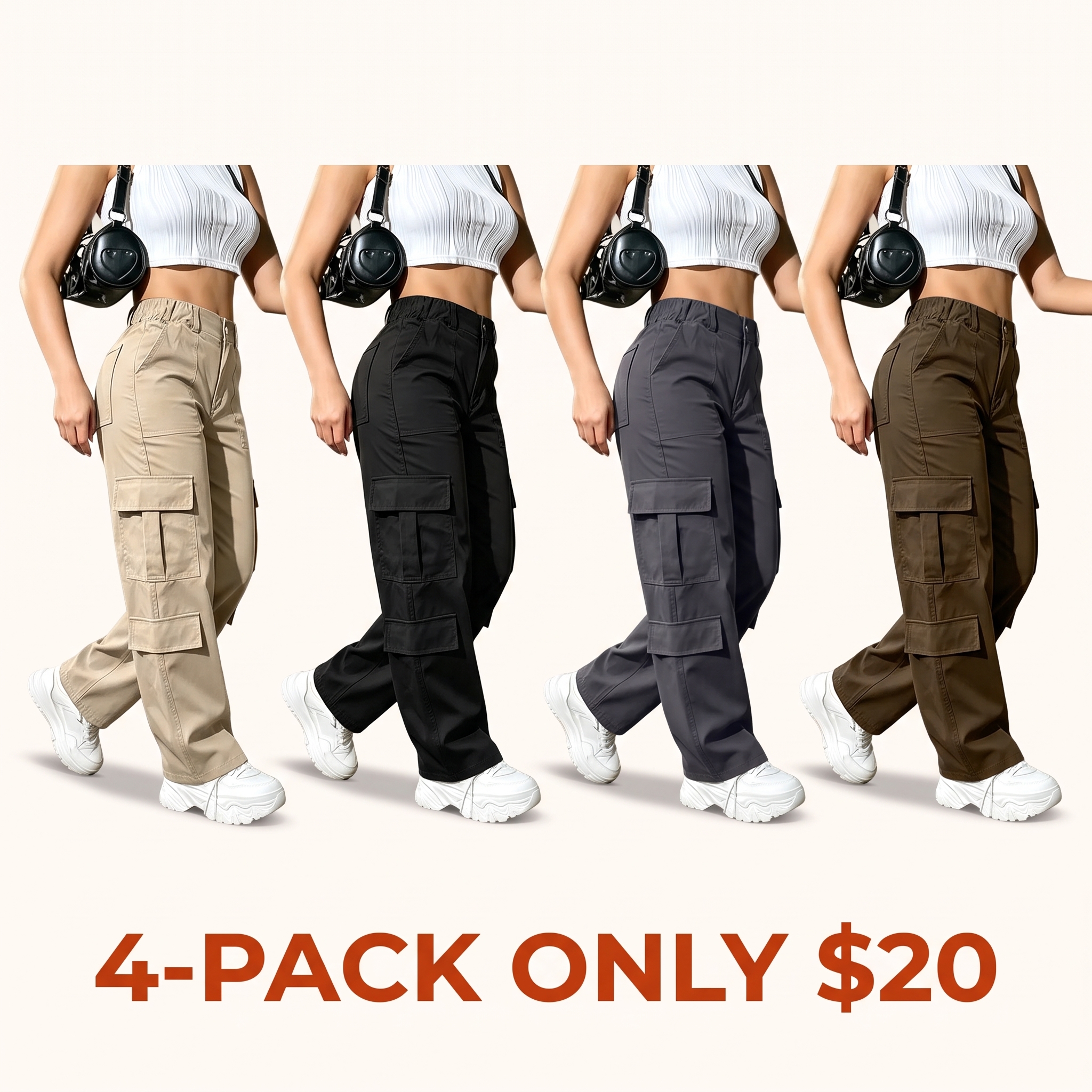 Women's American vintage-style cargo pants