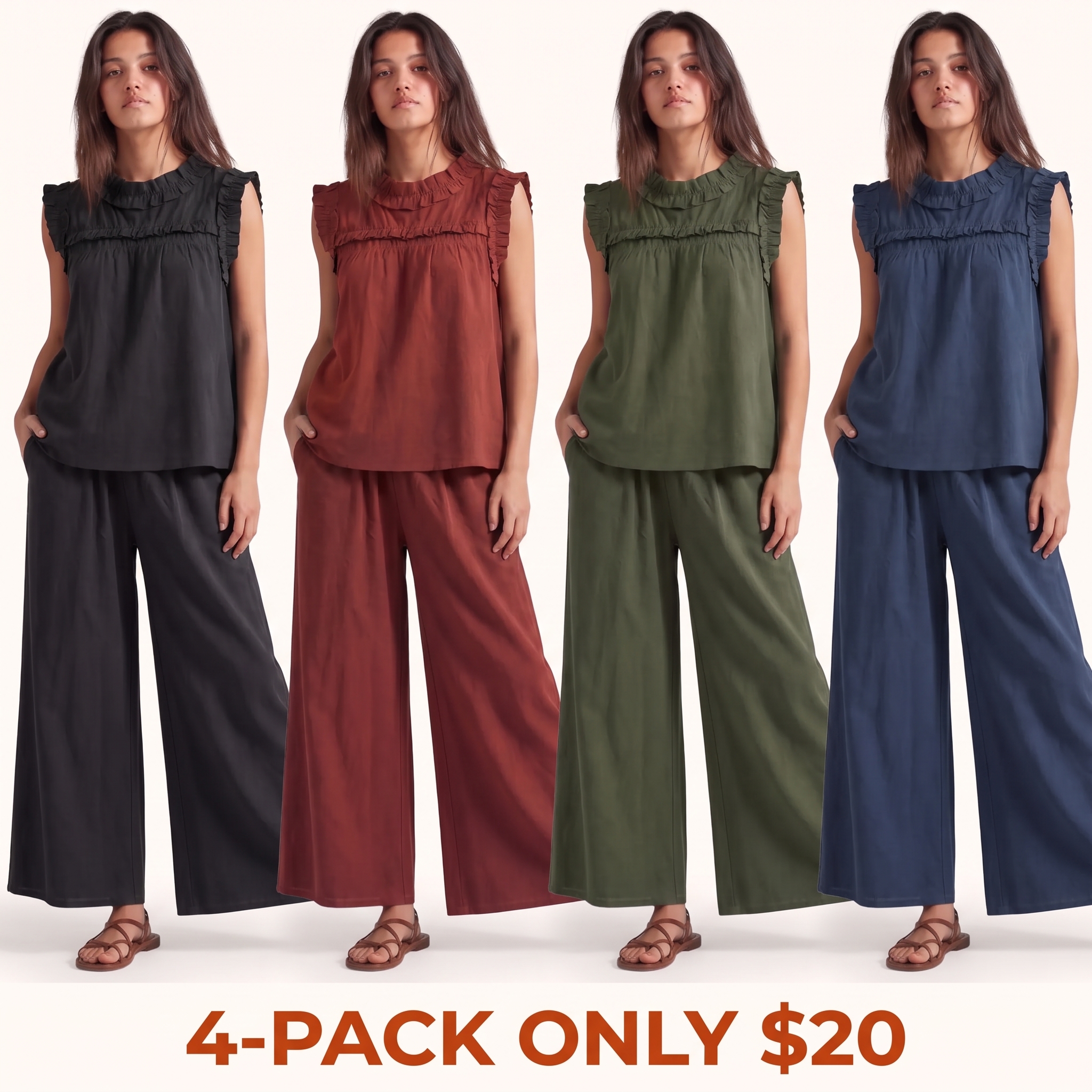Women's Cotton-Linen Two-Piece Set