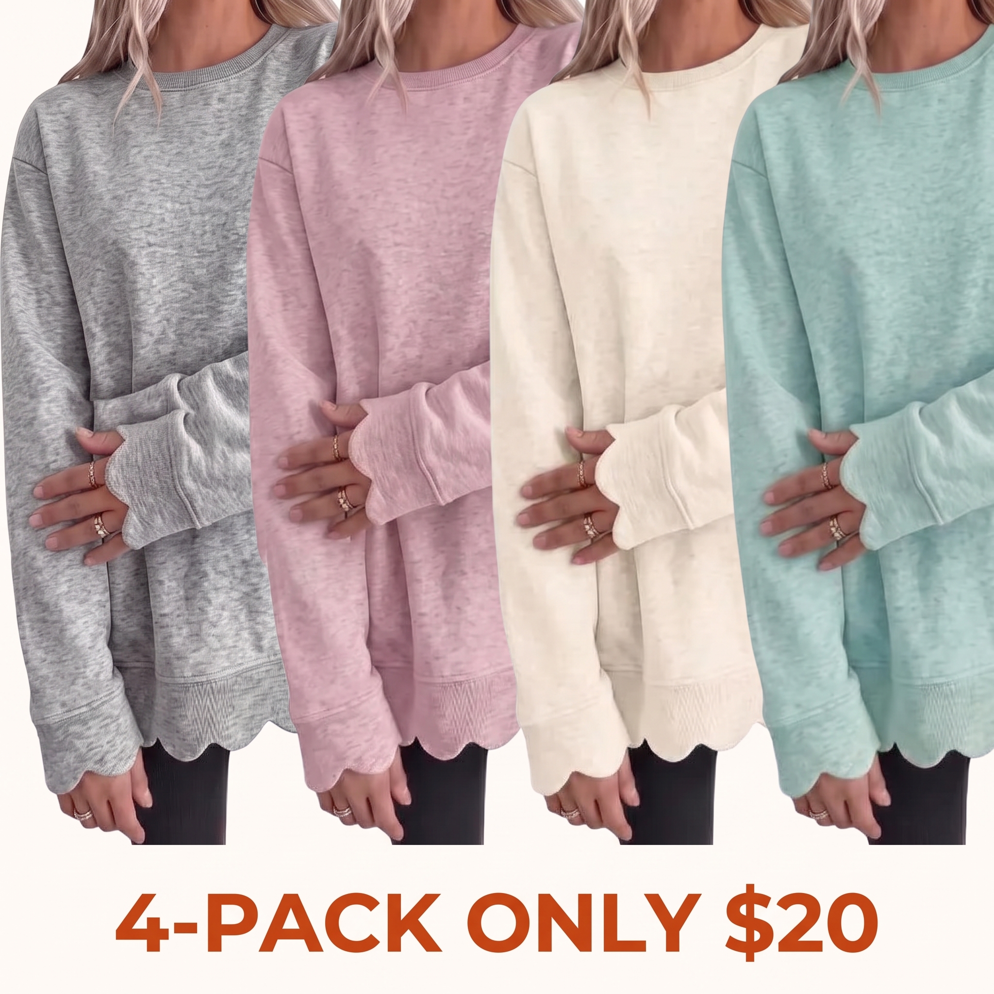 Women's Loose-Fit Crew-Neck Sweatshirt (Mixed Colors)
