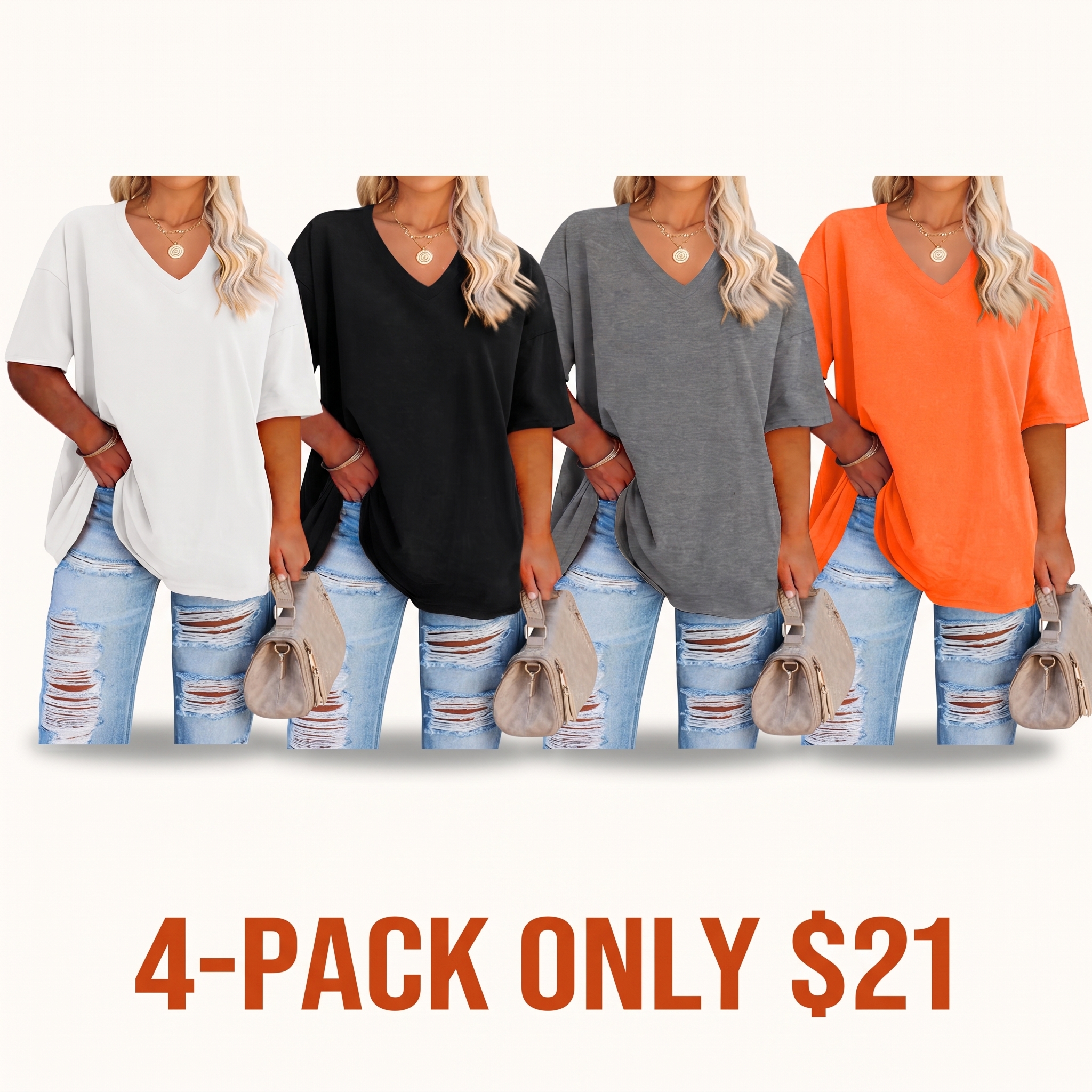 Women's Plus-Size V-Neck T-Shirt