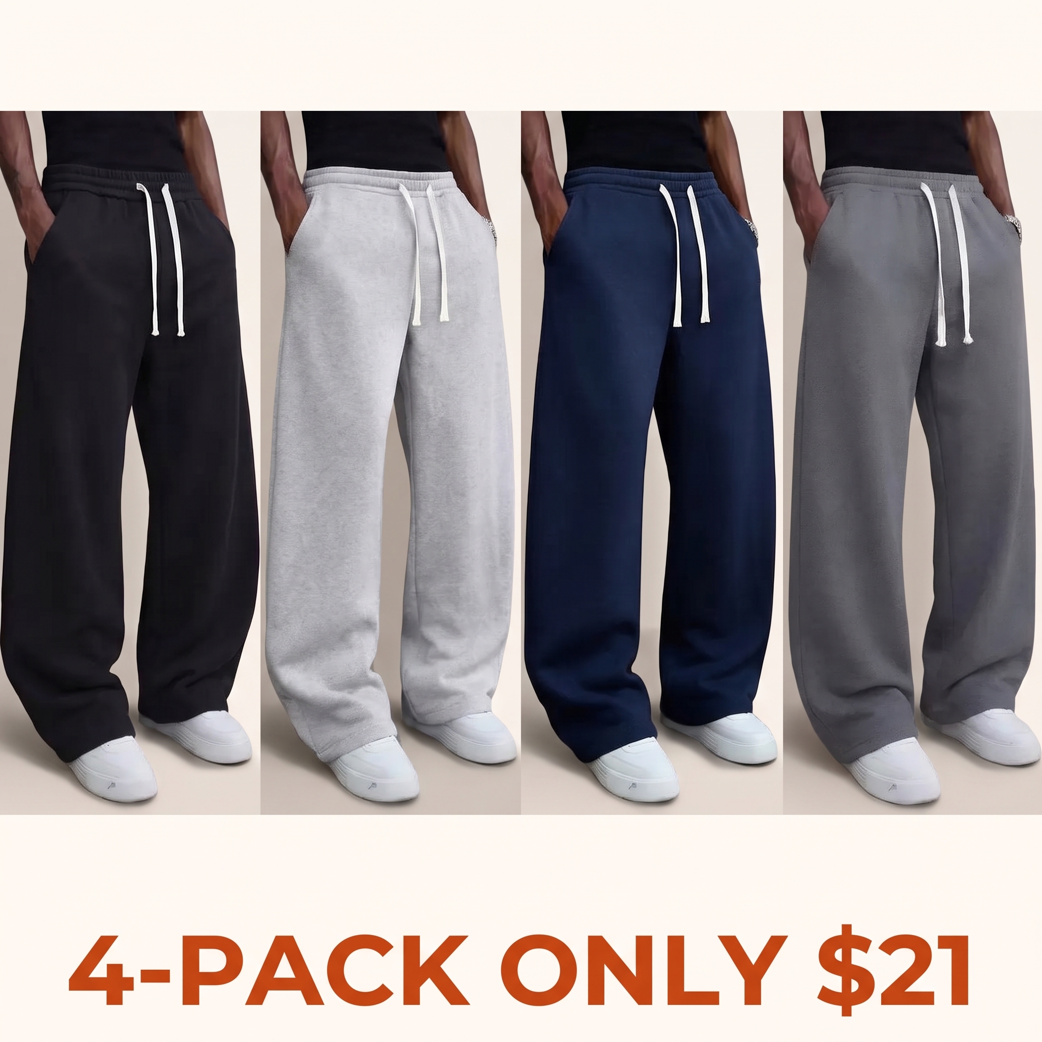 Men's autumn/winter knit trousers—comfortable and warm.