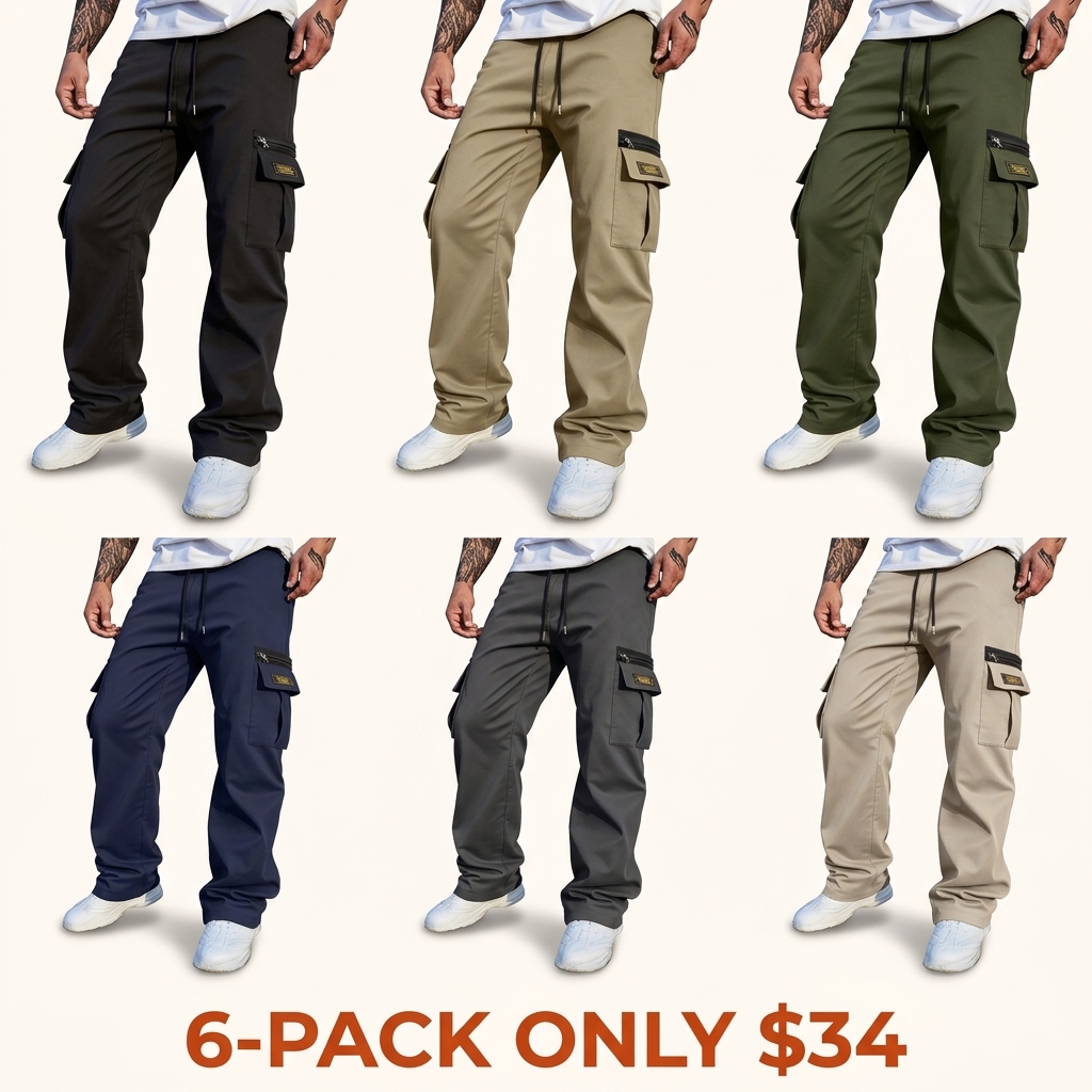 Men's Solid-Color Cargo Pants