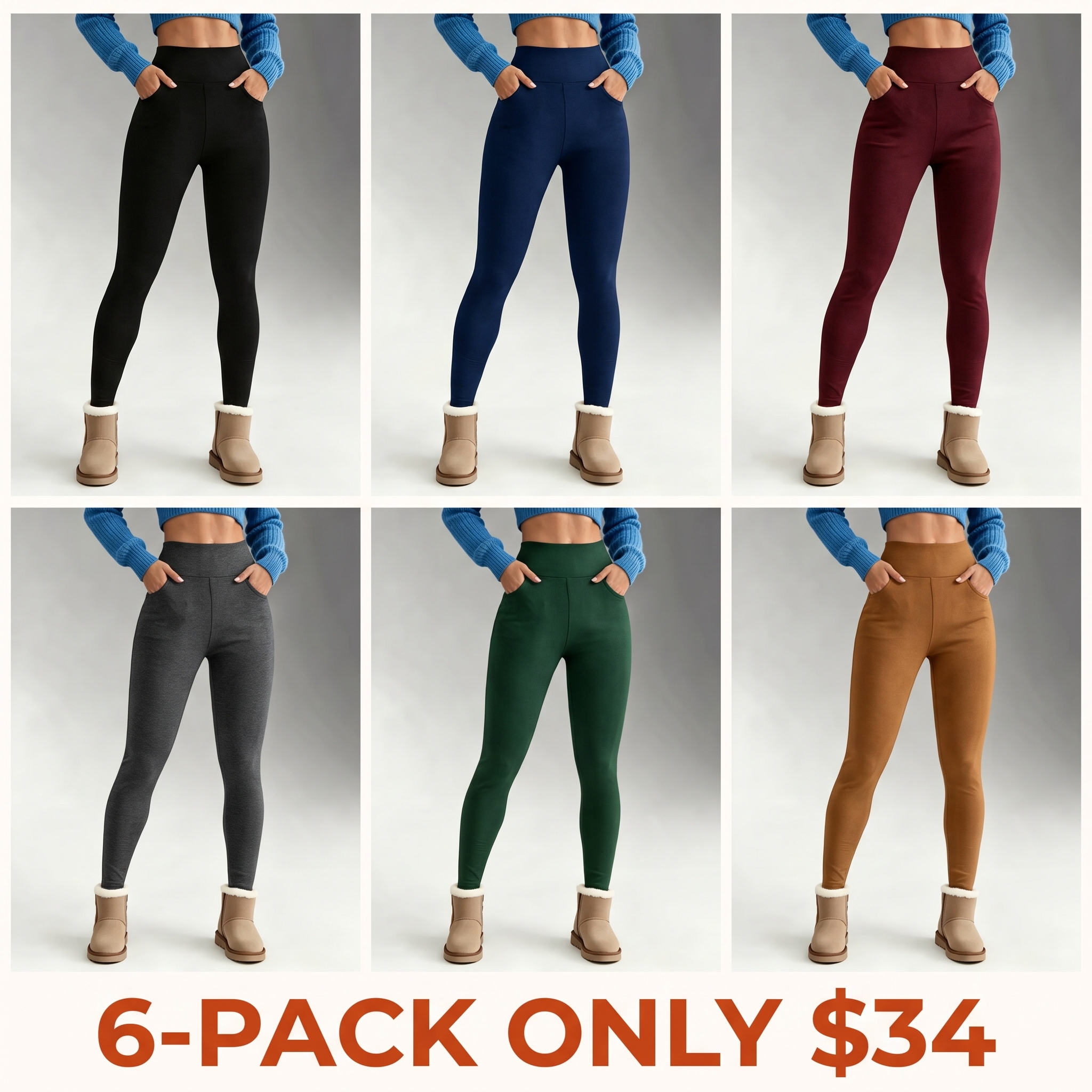 Women's High-Waisted Faux Shearling-Lined Yoga Pants