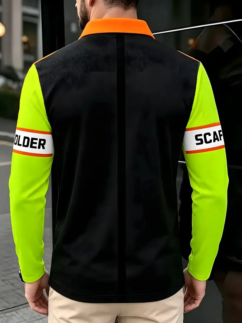 Men's Long-Sleeve Safety-Style Polo Shirt