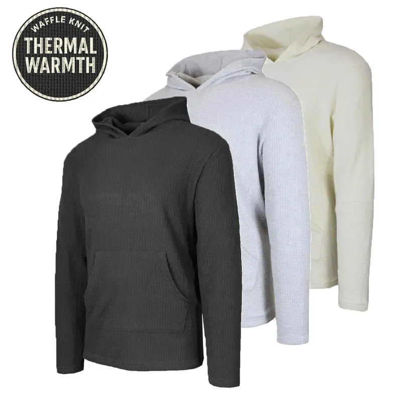 Men's Multi Pack Waffle Knit Pullover Hoodie