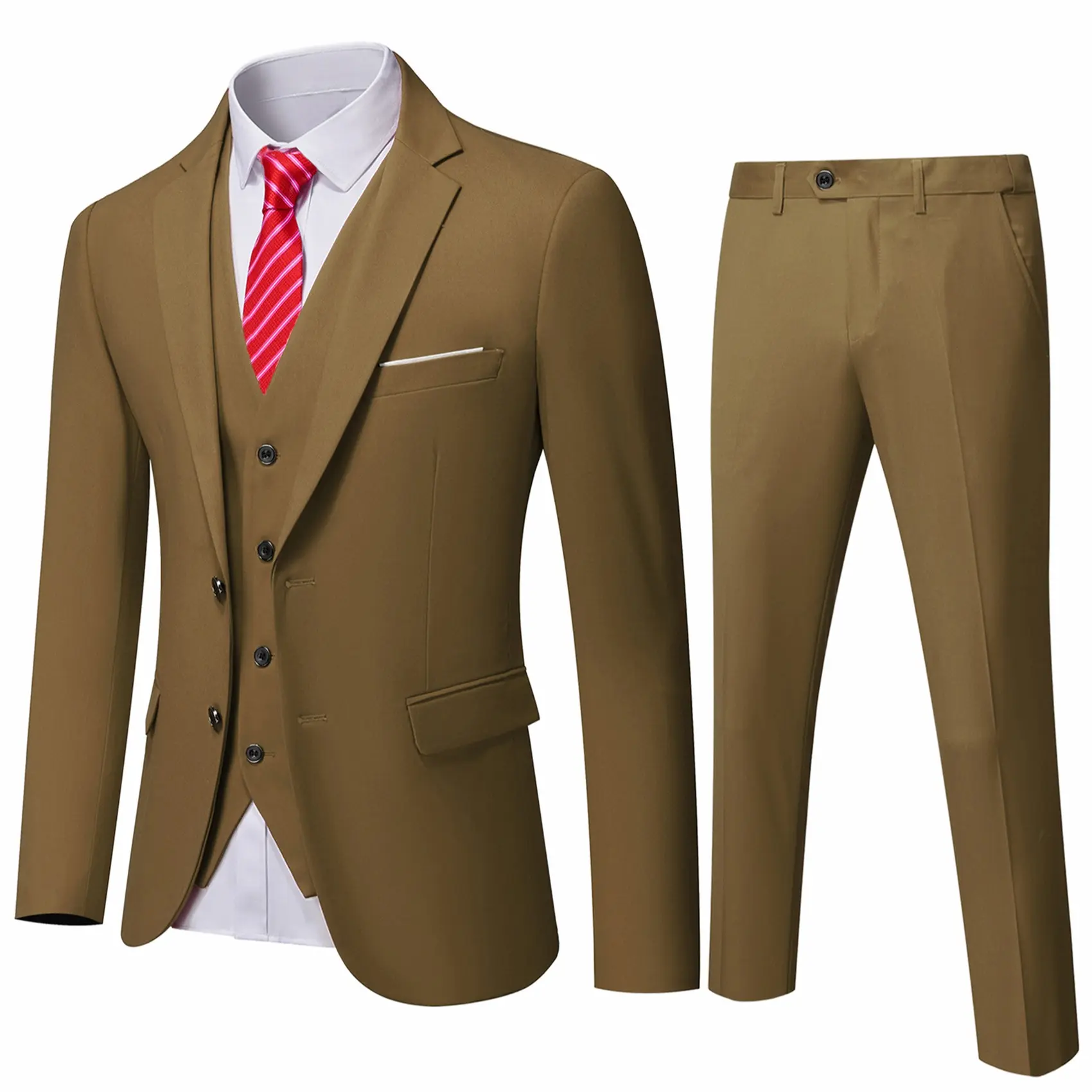 YND Men’s 3-Piece Slim Fit Formal Suit Set
