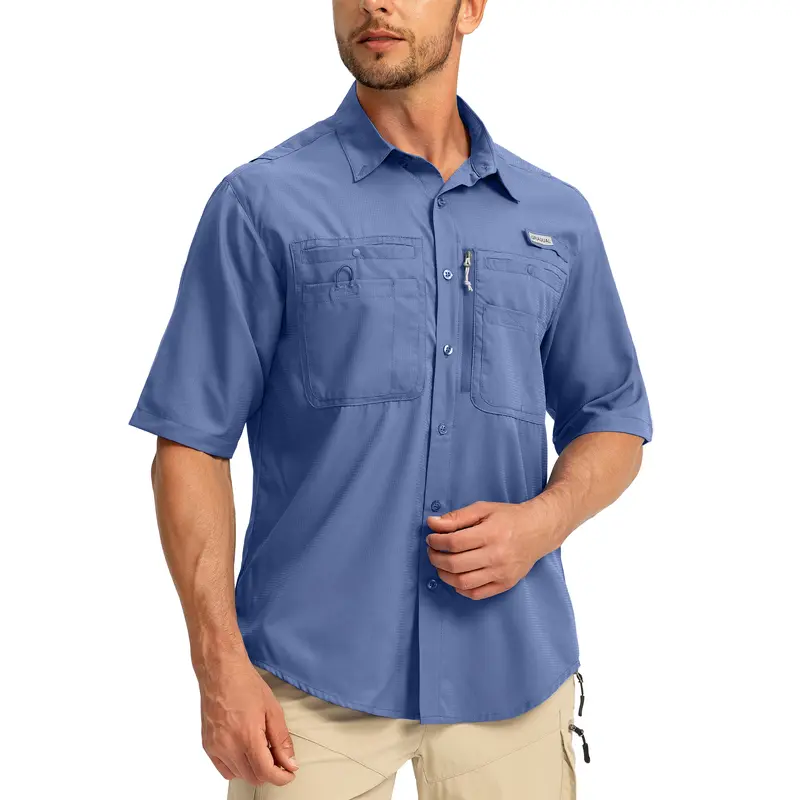 Men's Casual Outdoor Button-Up Fishing Shirt
