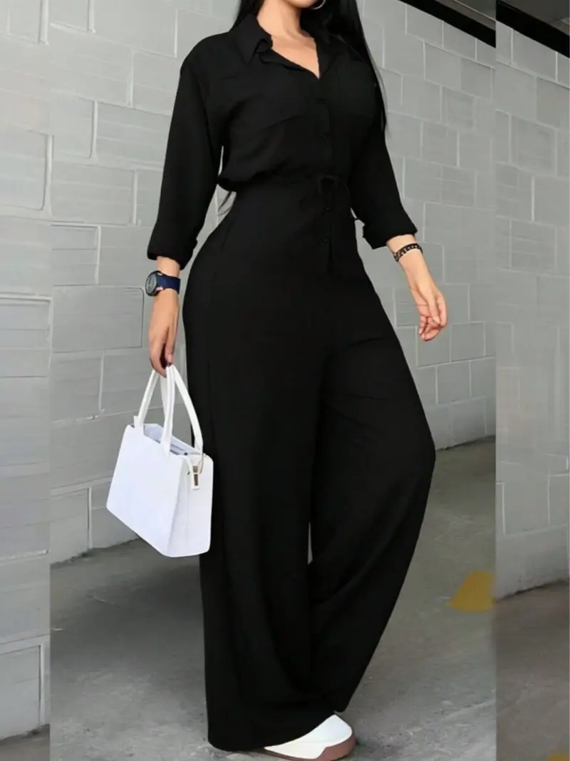 Women's Loose Tie-Waist Jumpsuit