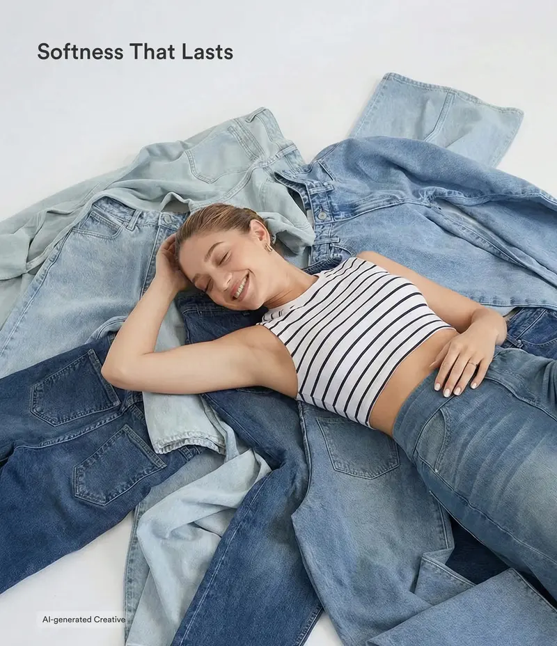 High-waisted, washed, casual slight-flare jeans with pockets