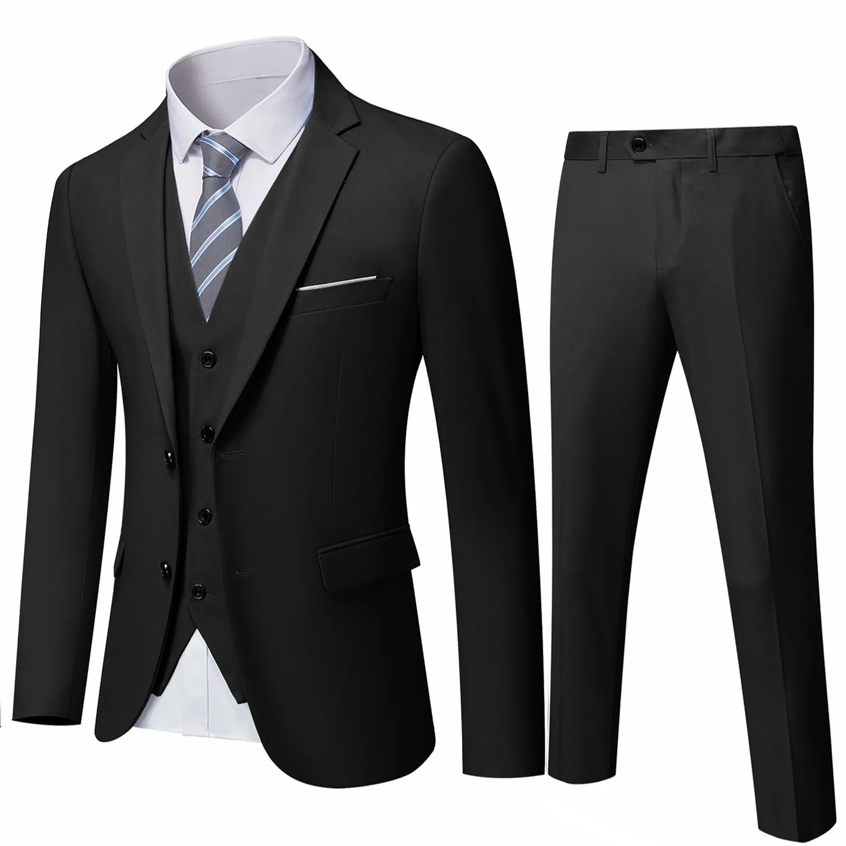 YND Men’s 3-Piece Slim Fit Formal Suit Set