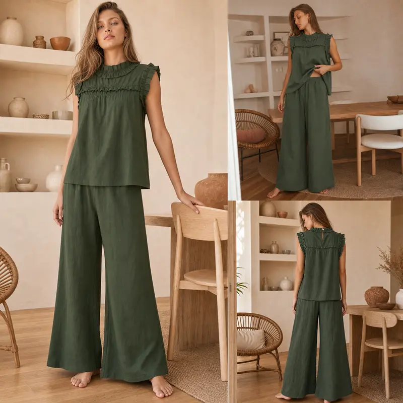 Women's Cotton-Linen Two-Piece Set