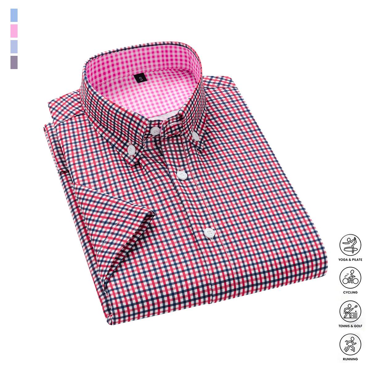 Men’s short-sleeved collared shirt — business formal style, available in stripes and solid colors; a casual business-style top suitable for everyday wear. Men’s summer fashion, summer wins, Father’s Day gift, back-to-school season, back-to-school shopping Men’s short-sleeved collared shirt — business formal style, available in stripes and solid colors; a casual business-style top suitable for everyday wear. Men’s summer fashion, summer wins, Father’s Day gift, back-to-school season, back-to-school shopping