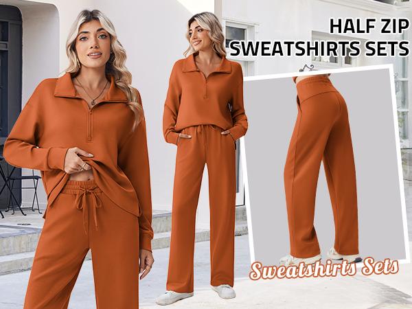 PINSPARK 2 Piece Sets for Women 1/2 Zip Sweatsuit Loose Fit Sweatshirt Straight Leg Pants 2025 Matching Outfit Fall Tracksuit tiktokshopbacktoschool,back to school,back to school haul PINSPARK 2 Piece Sets for Women 1/2 Zip Sweatsuit Loose Fit Sweatshirt Straight Leg Pants 2025 Matching Outfit Fall Tracksuit tiktokshopbacktoschool,back to school,back to school haul