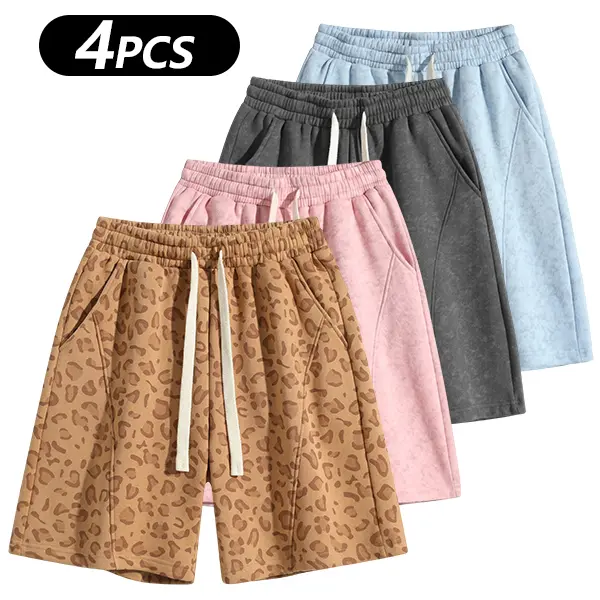 Men's Cotton-Blend Casual Athletic Shorts (with Pockets)