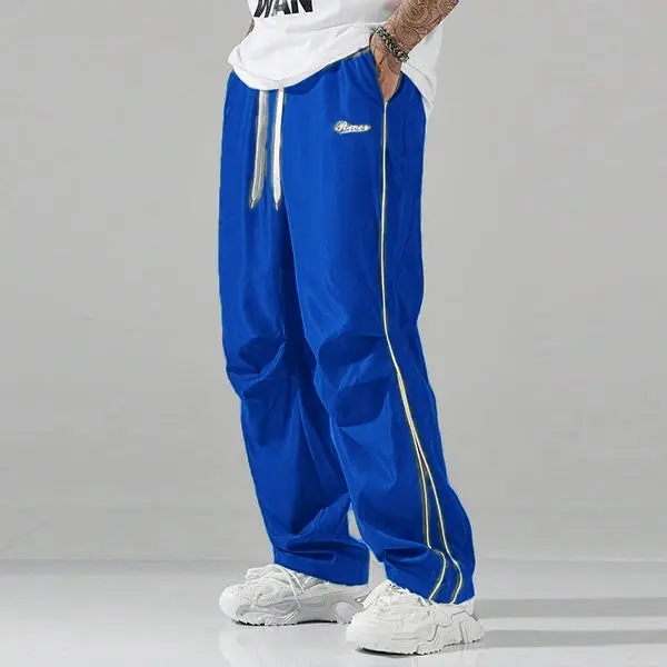 Men's 100% Polyester Loose-Fit Athletic Pants