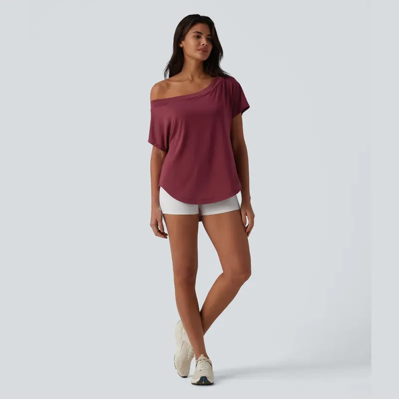 Quick-dry yoga top with built-in bra