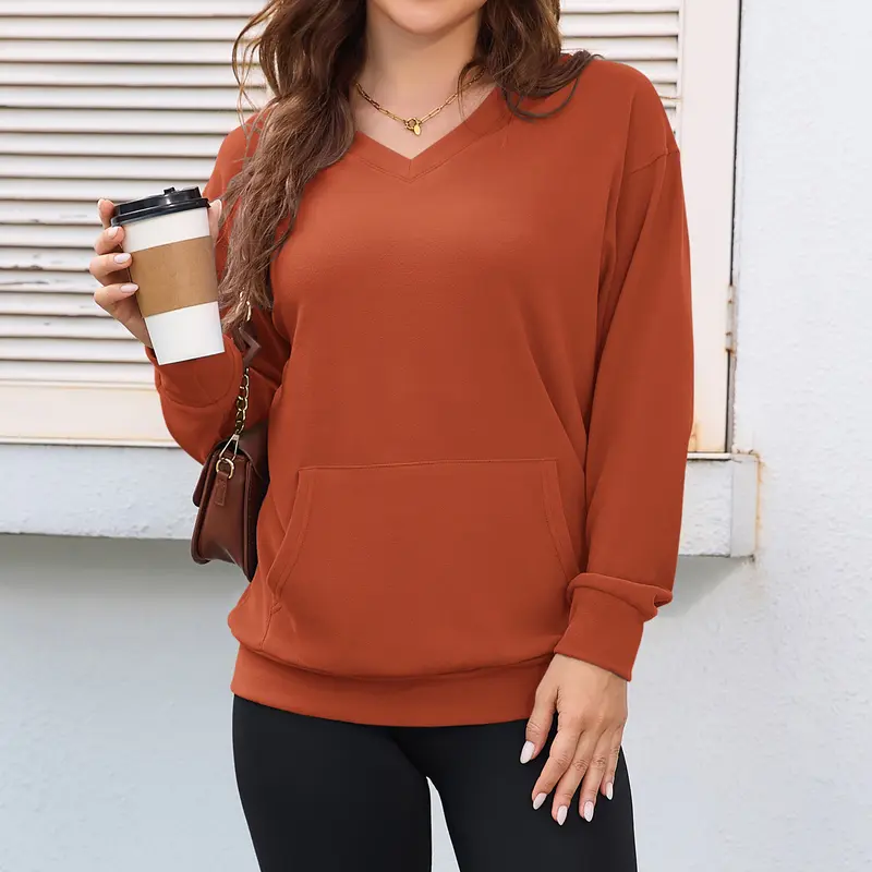 Women's V-neck sweatshirt (hood-free)