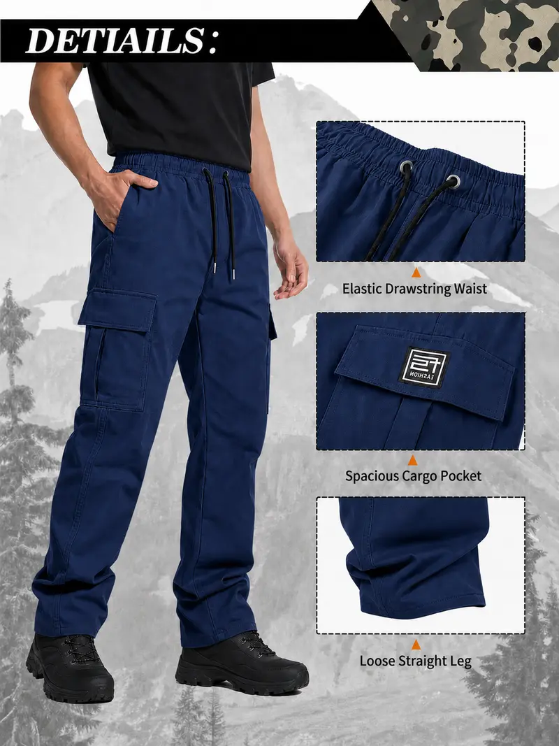 Men's Solid-Color Cargo Pants