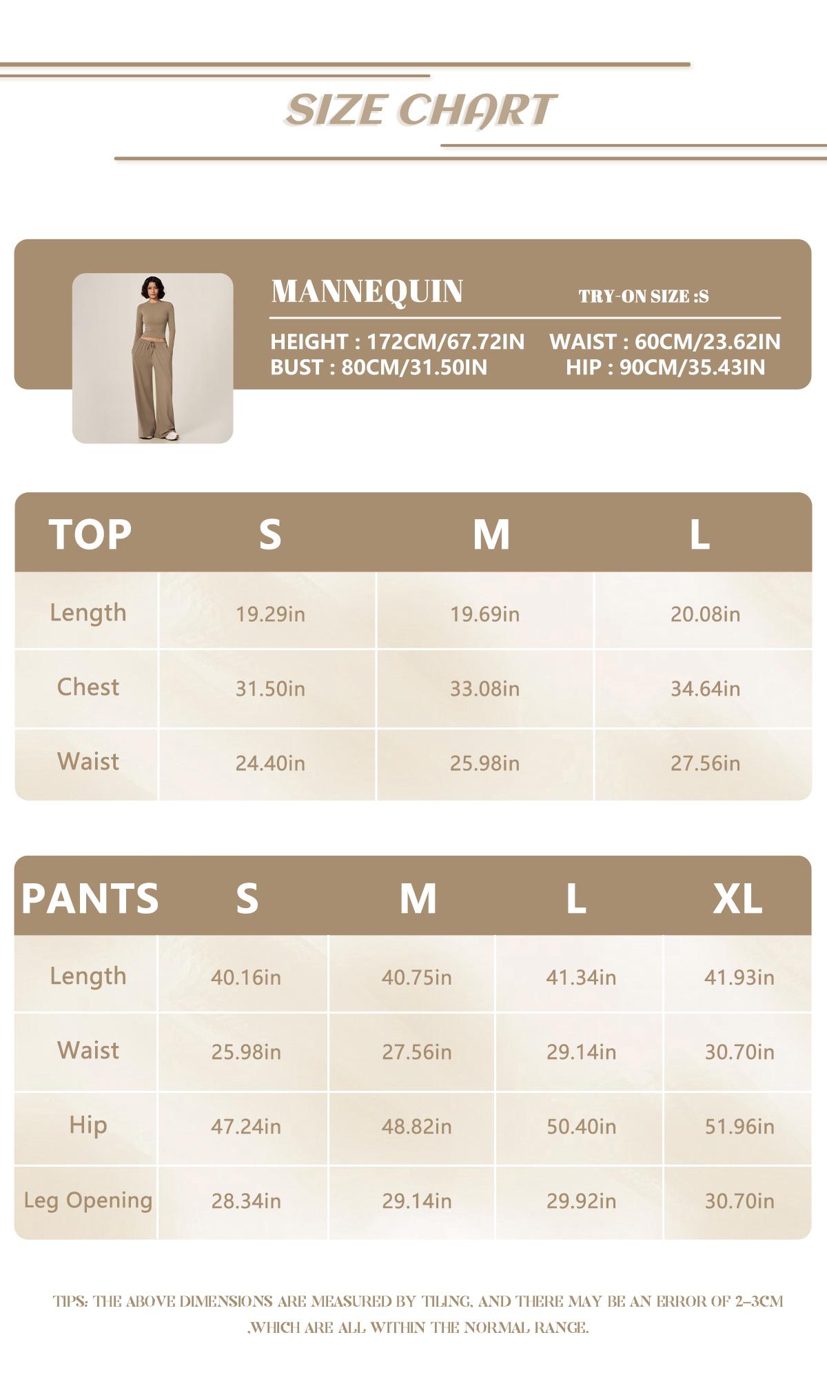 TIMEOFF Women's 2-Piece Fashion Set, Solid Brand Clothing with a Flattering Sculpting Long Sleeve Crop Top and Wide-Leg Yoga Pants, Women's Fashion, Tops For Women