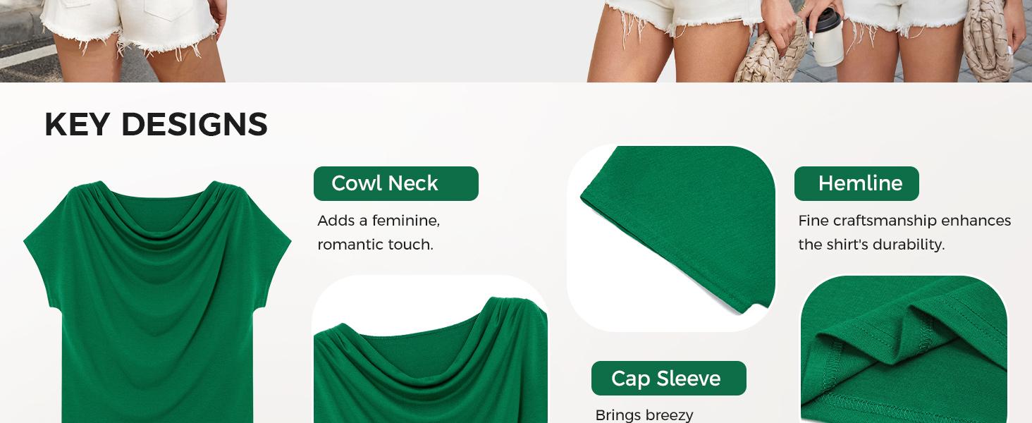 Fisoew Women's Dressy Short Sleeve Cowl Neck Sleeve Shirt Basic, Comfortable, Minimalist Business Casual Women's Tops for 2026 Spring Summer Work Office Style Wear, Fits, Blouses,back to school,back to school shopping, Shortsleeve Fisoew Women's Dressy Short Sleeve Cowl Neck Sleeve Shirt Basic, Comfortable, Minimalist Business Casual Women's Tops for 2026 Spring Summer Work Office Style Wear, Fits, Blouses,back to school,back to school shopping, Shortsleeve
