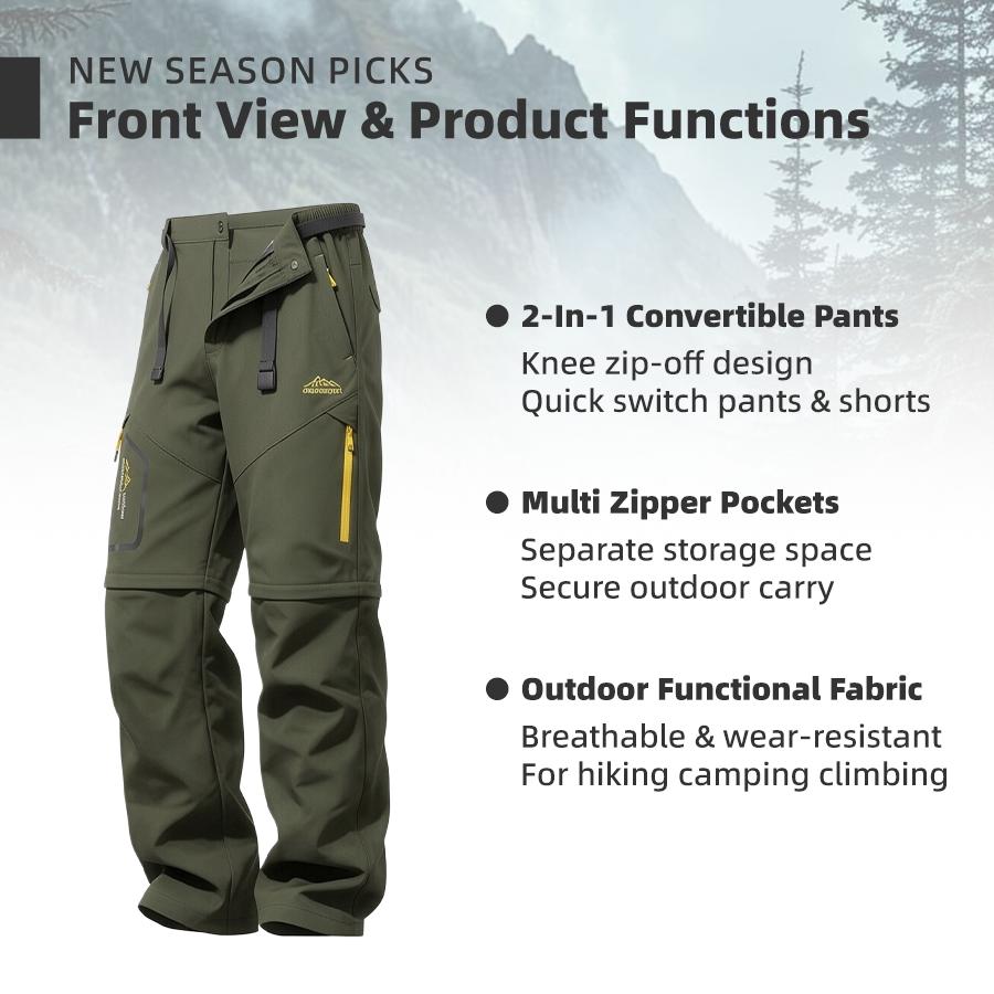 Men's Summer 2-in-1 Cargo Pants, Detachable Long Sports Shorts, Breathable Durable Tactical Utility Pants, Zipper & Multi-Pocket Outdoor Pants, Suitable for Outdoor Hiking, Camping, Mountaineering Men's Summer 2-in-1 Cargo Pants, Detachable Long Sports Shorts, Breathable Durable Tactical Utility Pants, Zipper & Multi-Pocket Outdoor Pants, Suitable for Outdoor Hiking, Camping, Mountaineering