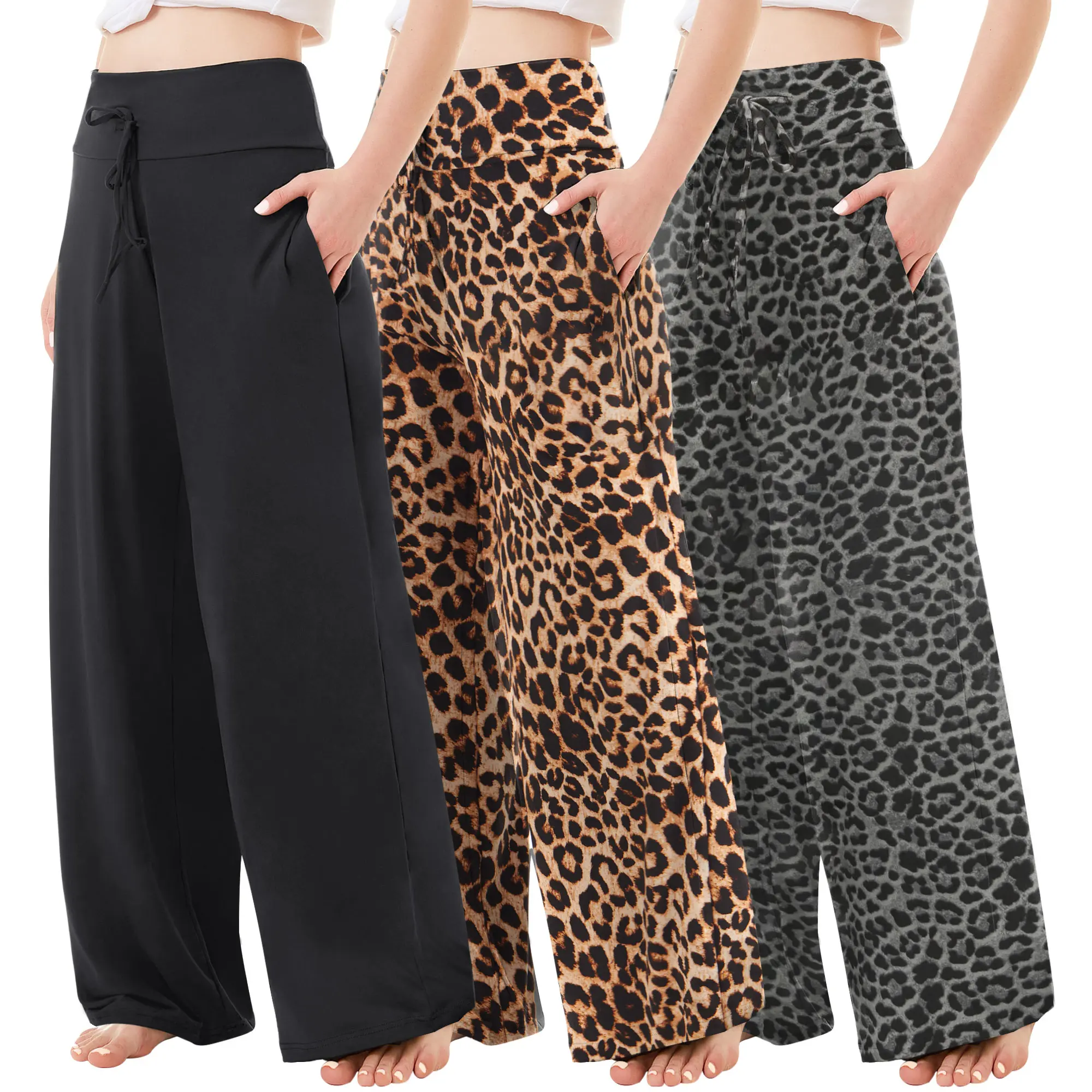 SHOWITTY Women's High Waisted Wide Leg Pants with Pockets