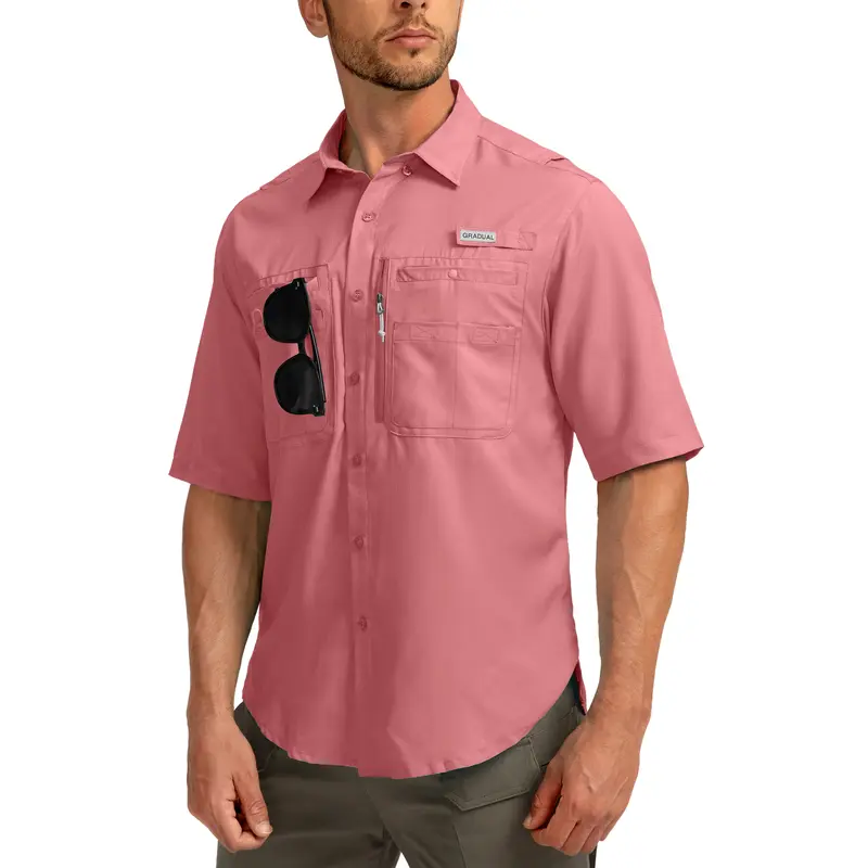 Men's Casual Outdoor Button-Up Fishing Shirt