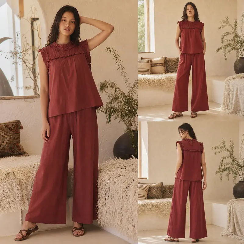 Women's Cotton-Linen Two-Piece Set