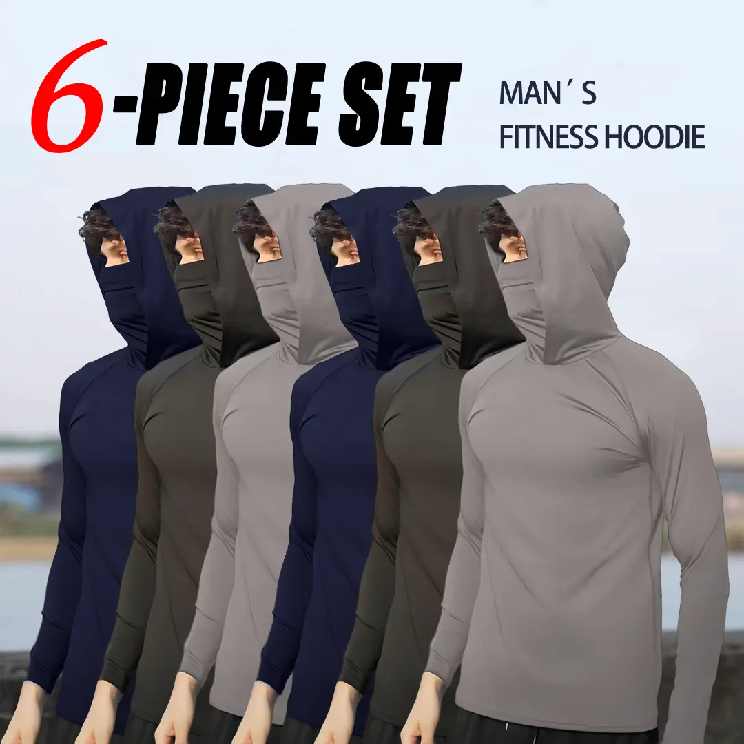 Men's Casual Hooded Pullover – with UPF Sun Protection