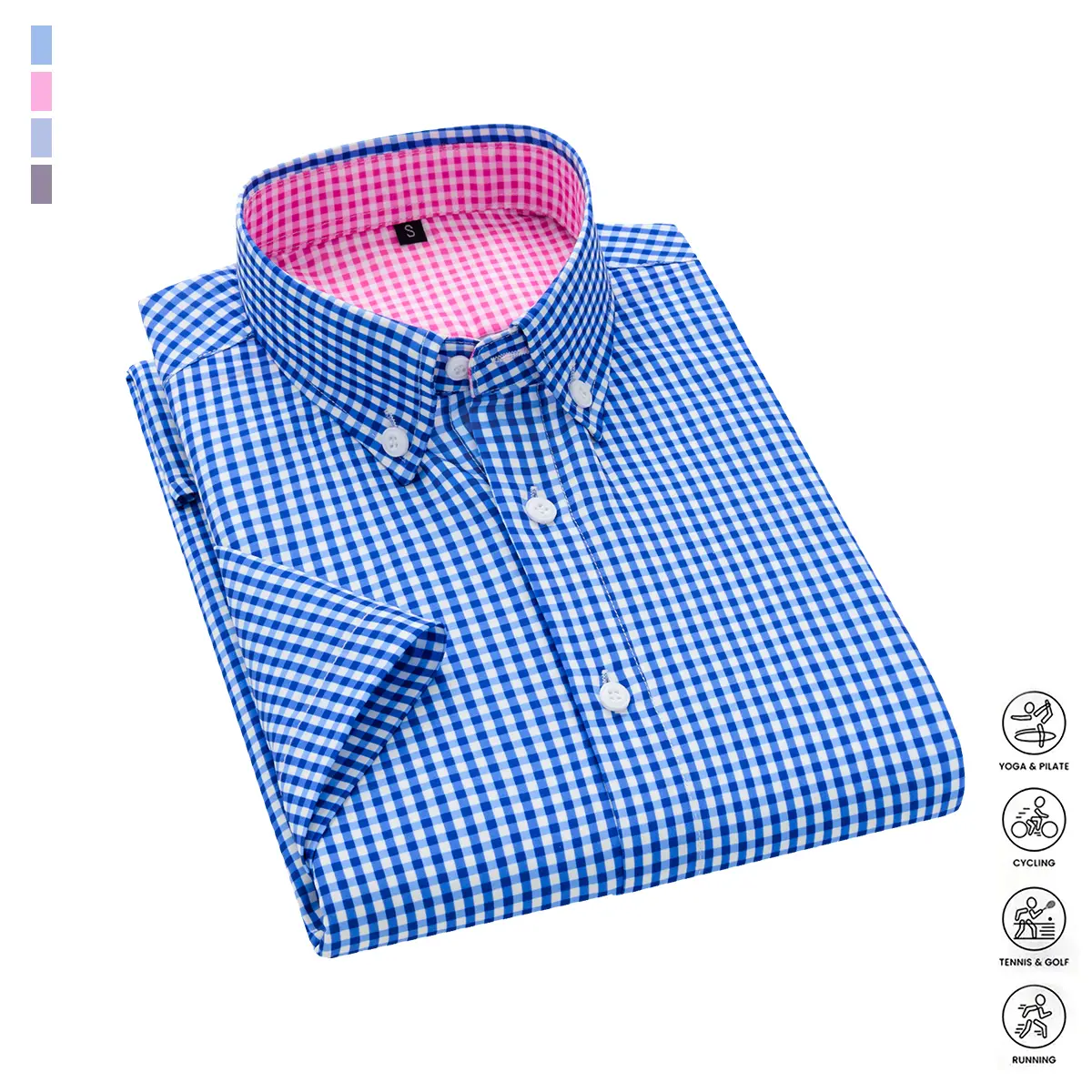Men's Business-Casual Short-Sleeve Collared Shirt
