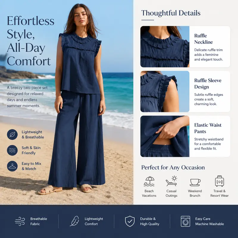 Women's Cotton-Linen Two-Piece Set