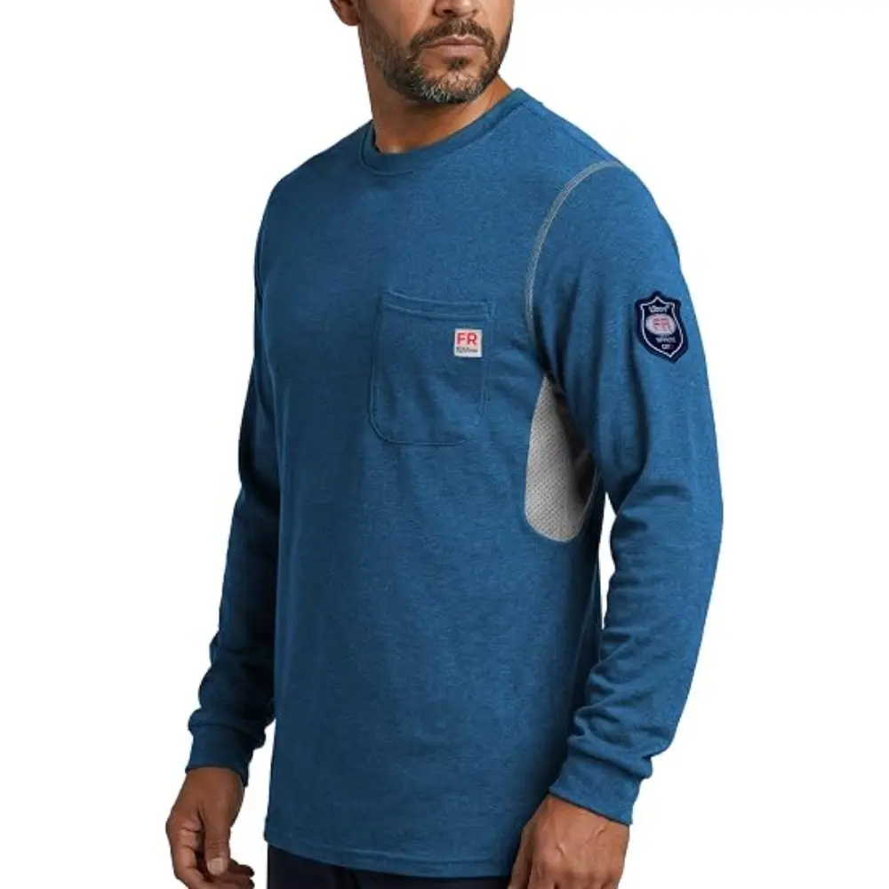 FR Shirts for Men Welding Shirt Flame Resistant Long Sleeve Work Shirts 7.5 Oz FR Clothing