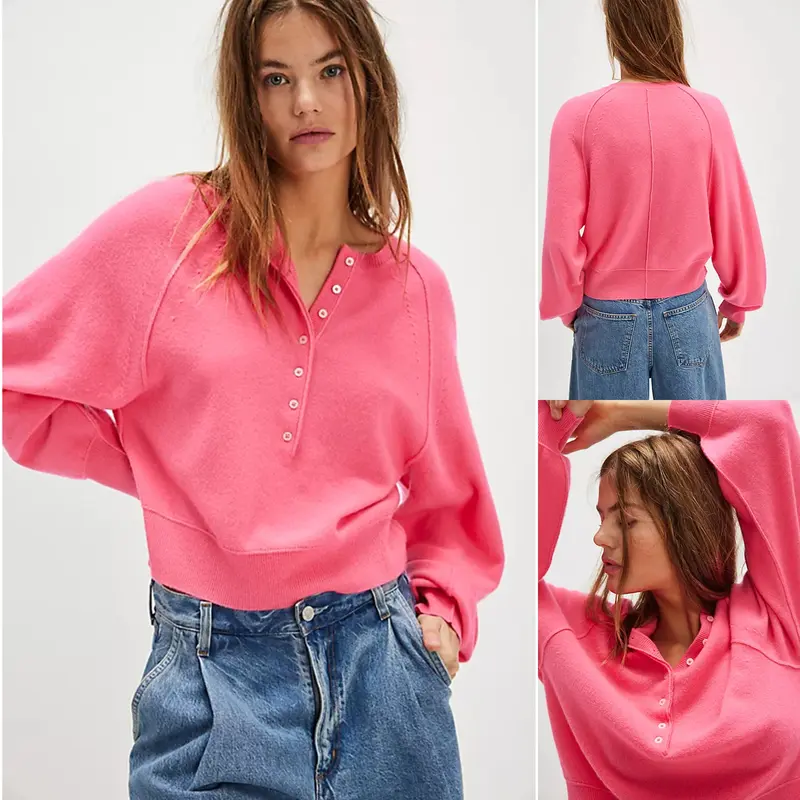 Women's long-sleeve knit pullover