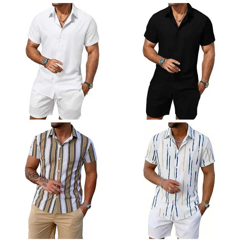 Men's Hawaiian-style two-piece set