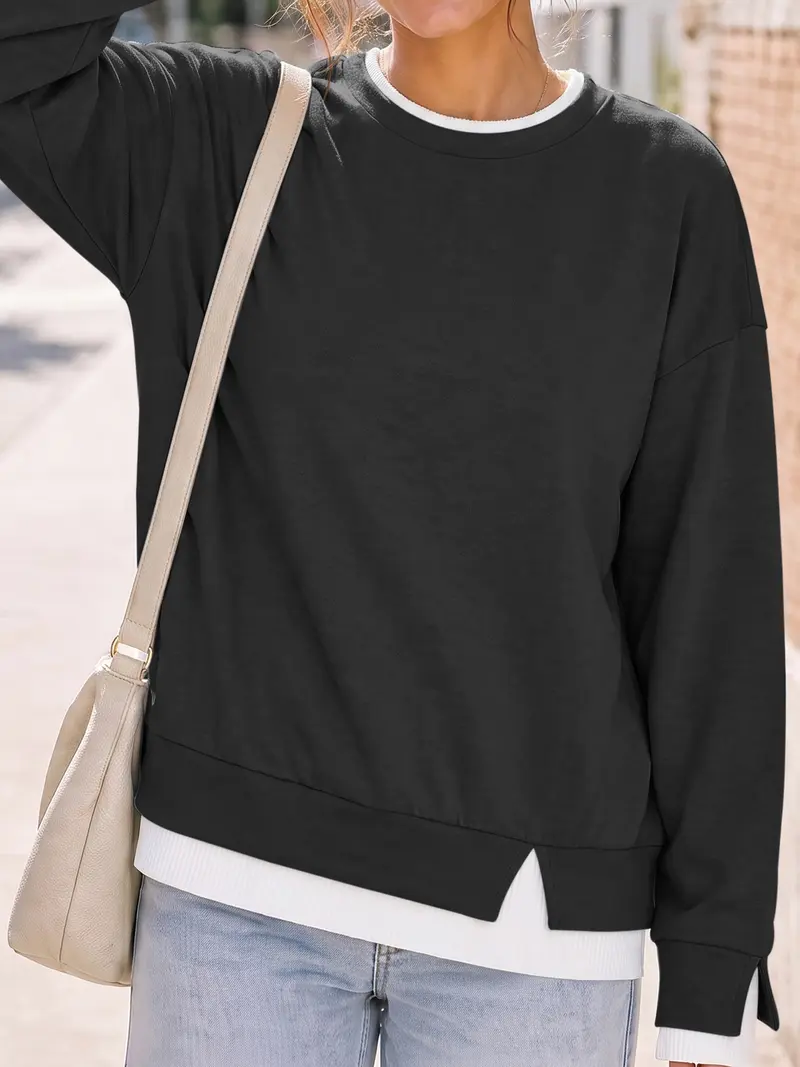 Women's Faux-Layered Sweatshirt