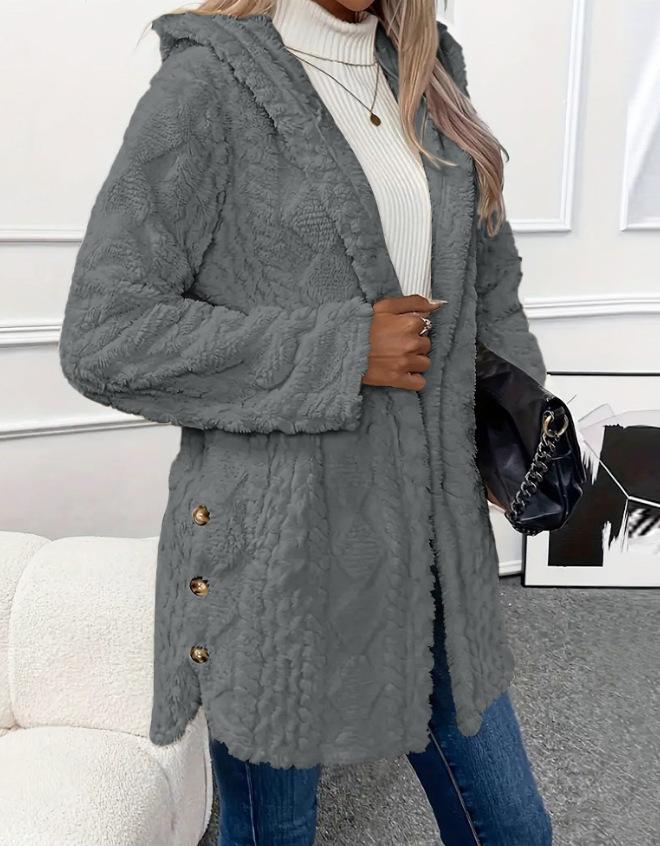 VVZ 2026 Women's Spring Fashion Jacquard Hooded Cardigan Long Sleeve Coat Womenswear Stylish Outerwear for Casual Daily Wear & School Activities Fit Knitwear VVZ 2026 Women's Spring Fashion Jacquard Hooded Cardigan Long Sleeve Coat Womenswear Stylish Outerwear for Casual Daily Wear & School Activities Fit Knitwear