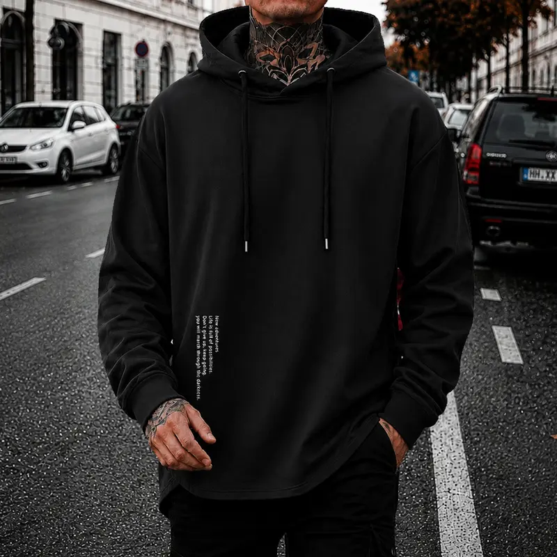 Men's Minimalist Casual Hooded Knit Sweatshirt