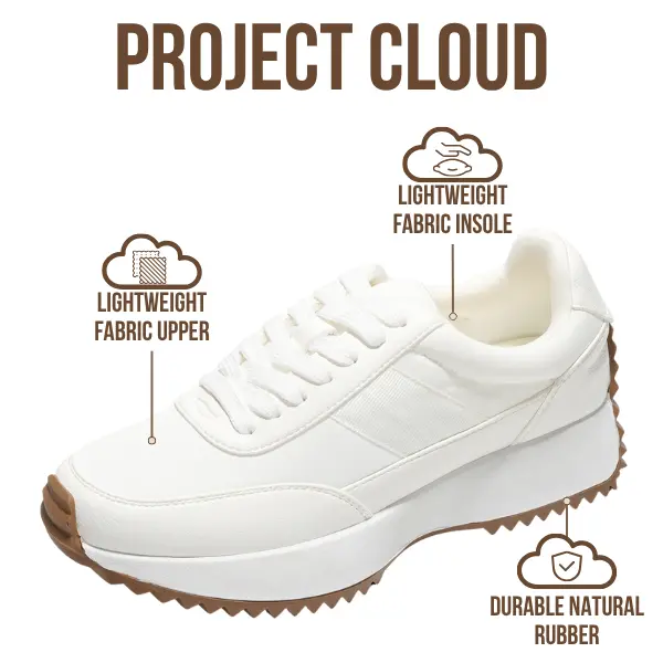 Project Cloud Women's Memory Foam Sneakers - Lightweight & Non-Slip