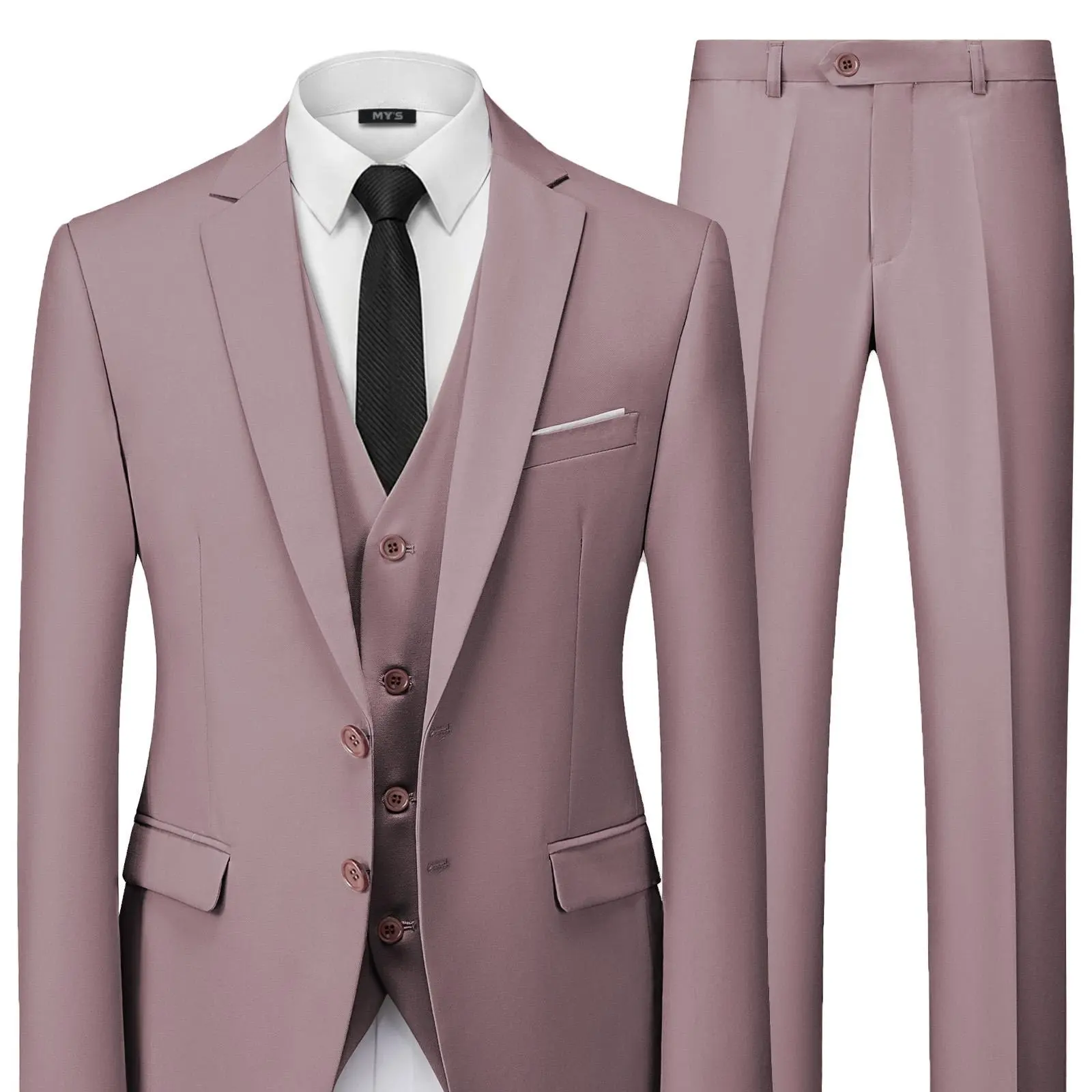 YND Men’s 3-Piece Slim Fit Formal Suit Set
