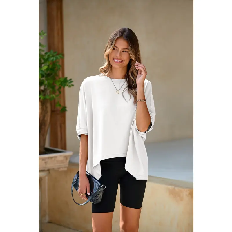 Women's Loose-Fit T-Shirt with Batwing Sleeves