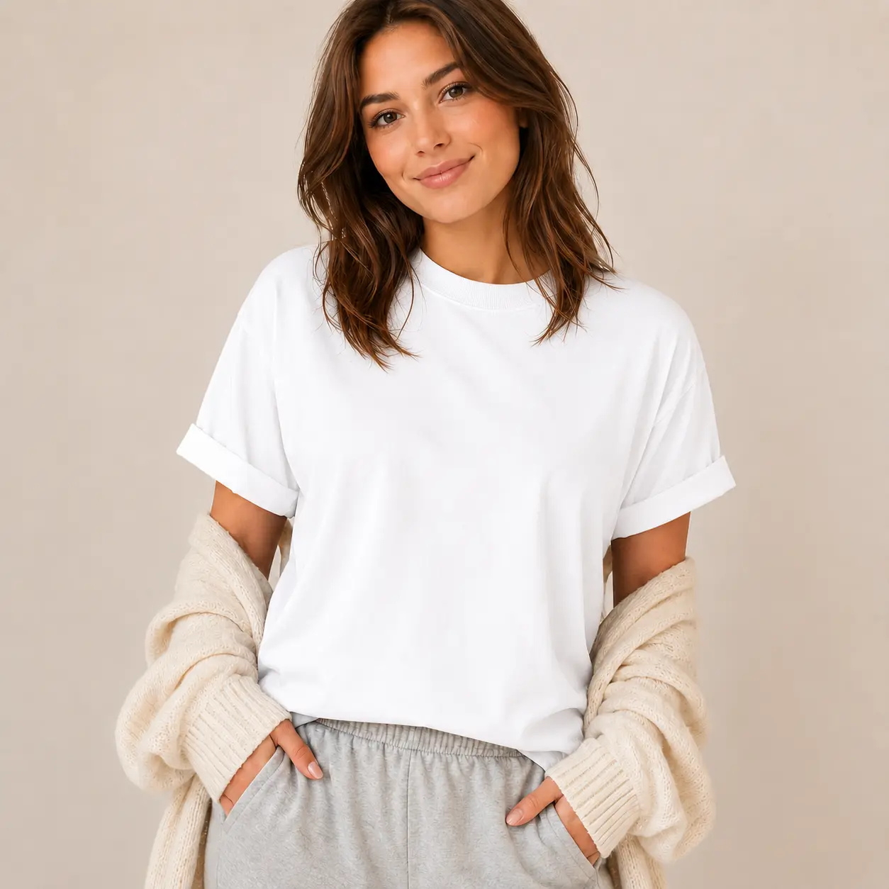 Men's Cotton-Blend Vintage-Style Crew Neck T-Shirt