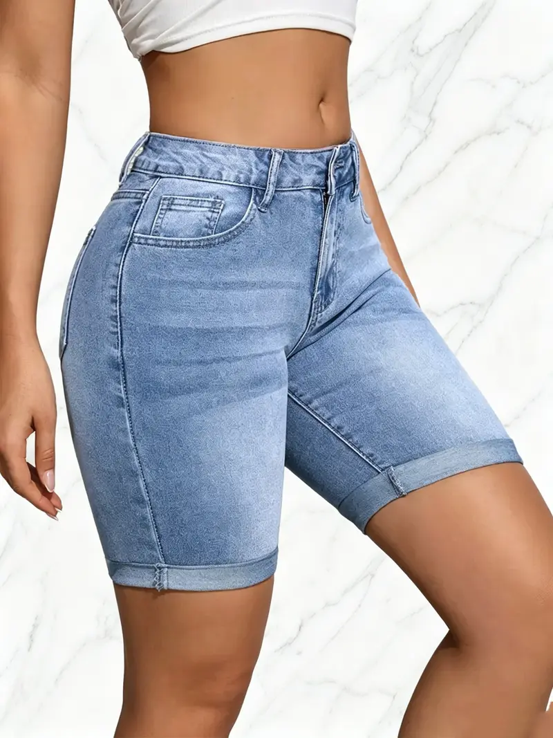 Women's Washed Slim-Fit Jeans (with Pockets)
