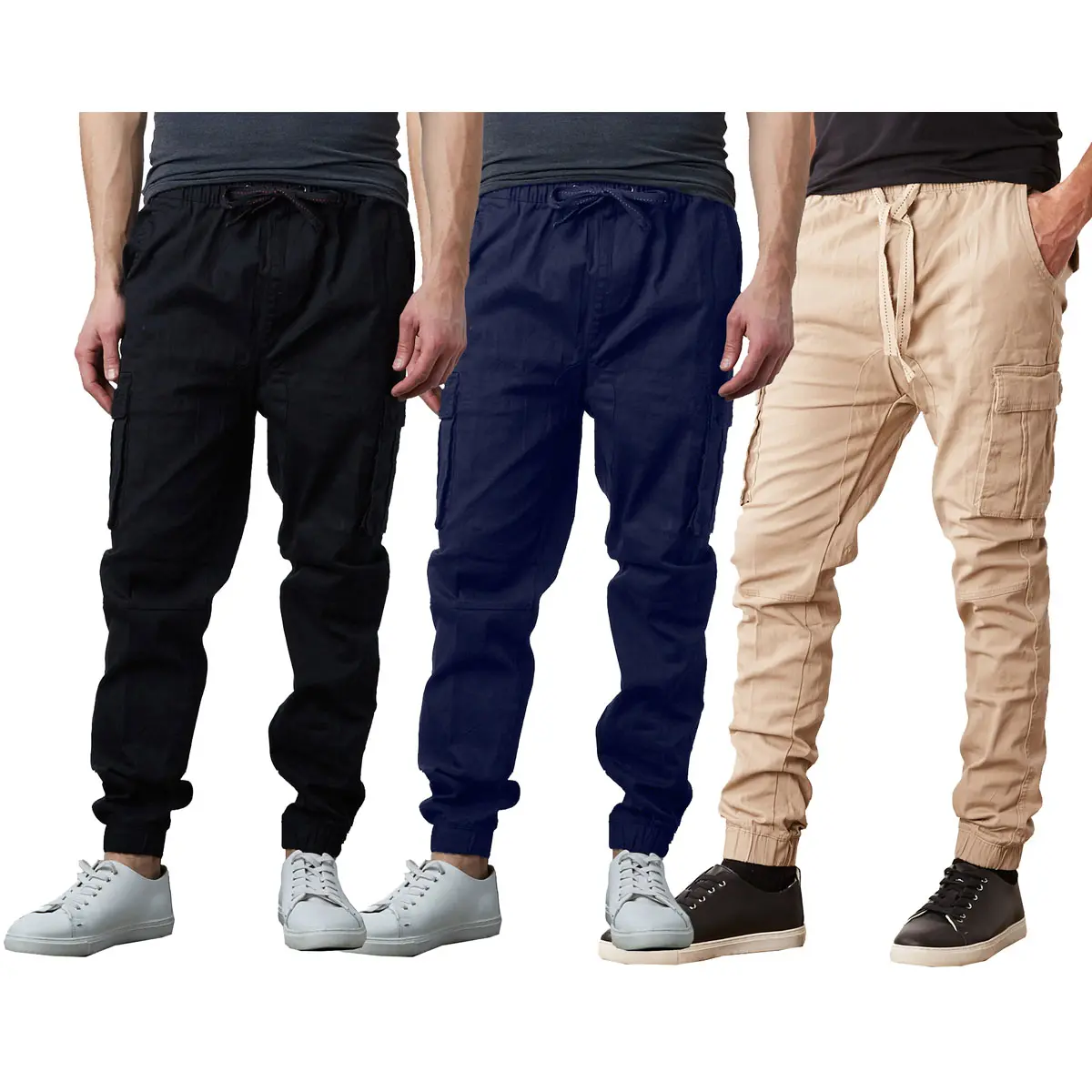 Men's Cotton Flex Stretch Cargo Jogger Pants - Comfortable & Stylish