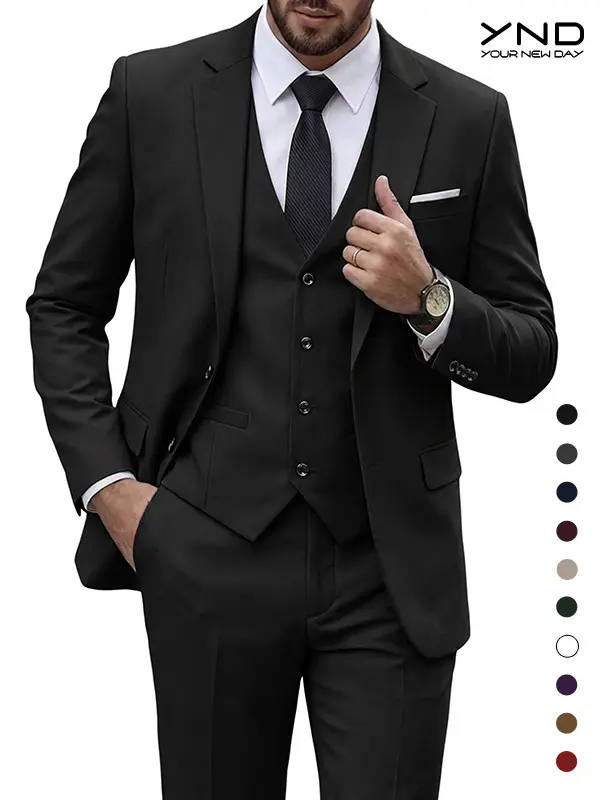 YND Men’s 3-Piece Slim Fit Formal Suit Set