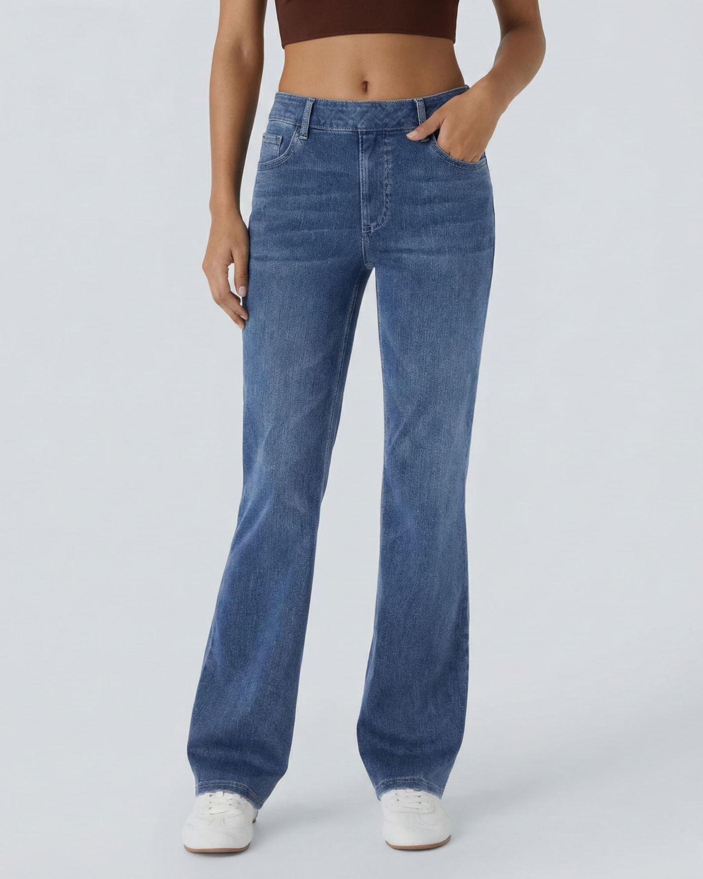 Halara Flex High Waisted Pockets Washed Casual Bootcut Jeans #BackToSchool