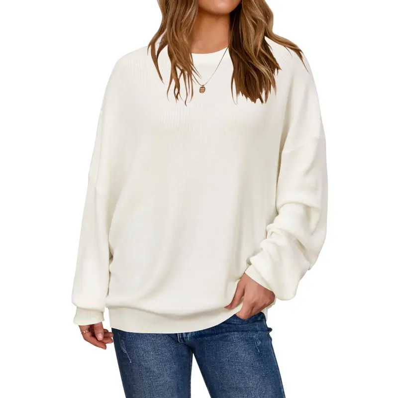 Women's Loose-Fit Wool-Blend Crew-Neck Sweater