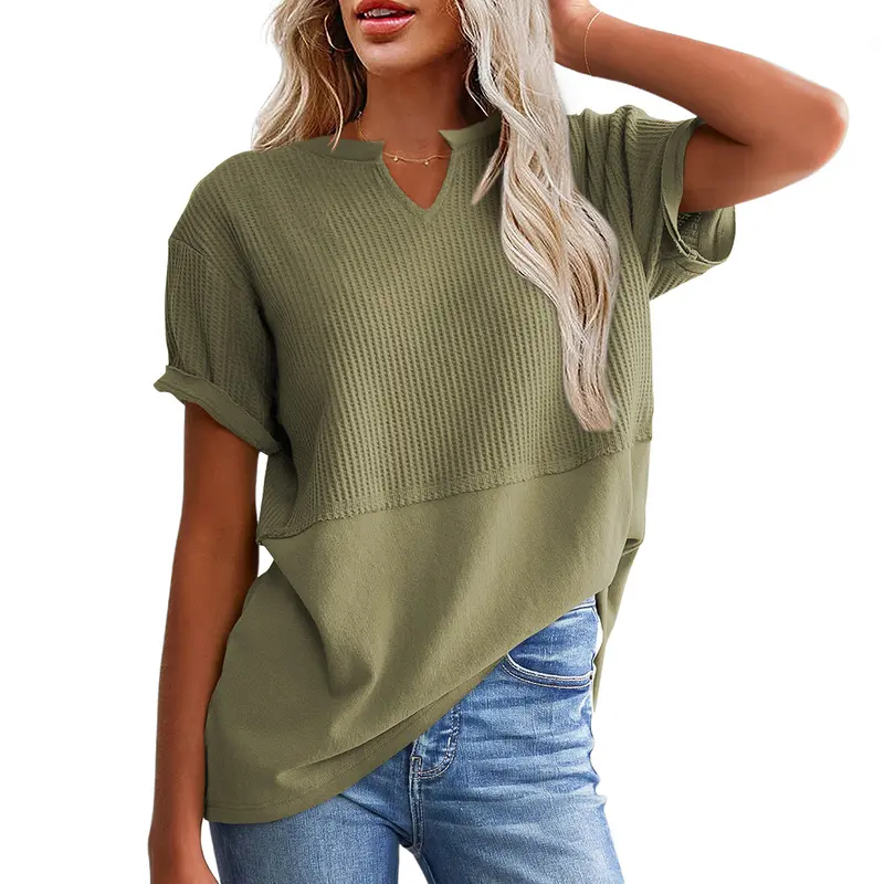 Women's Long Waffle-Knit Top