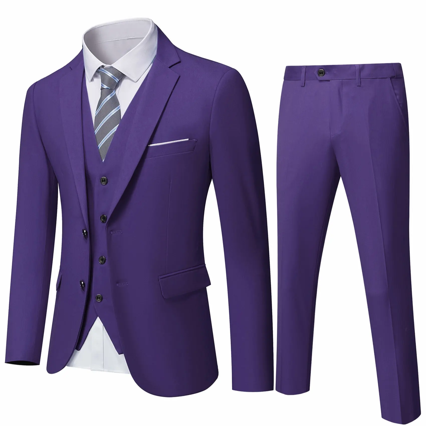 YND Men’s 3-Piece Slim Fit Formal Suit Set