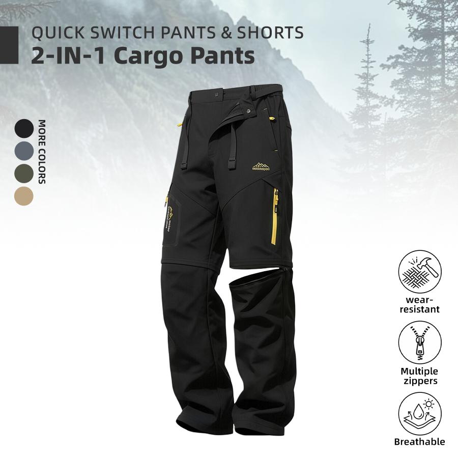 Men's Summer 2-in-1 Cargo Pants, Detachable Long Sports Shorts, Breathable Durable Tactical Utility Pants, Zipper & Multi-Pocket Outdoor Pants, Suitable for Outdoor Hiking, Camping, Mountaineering Men's Summer 2-in-1 Cargo Pants, Detachable Long Sports Shorts, Breathable Durable Tactical Utility Pants, Zipper & Multi-Pocket Outdoor Pants, Suitable for Outdoor Hiking, Camping, Mountaineering