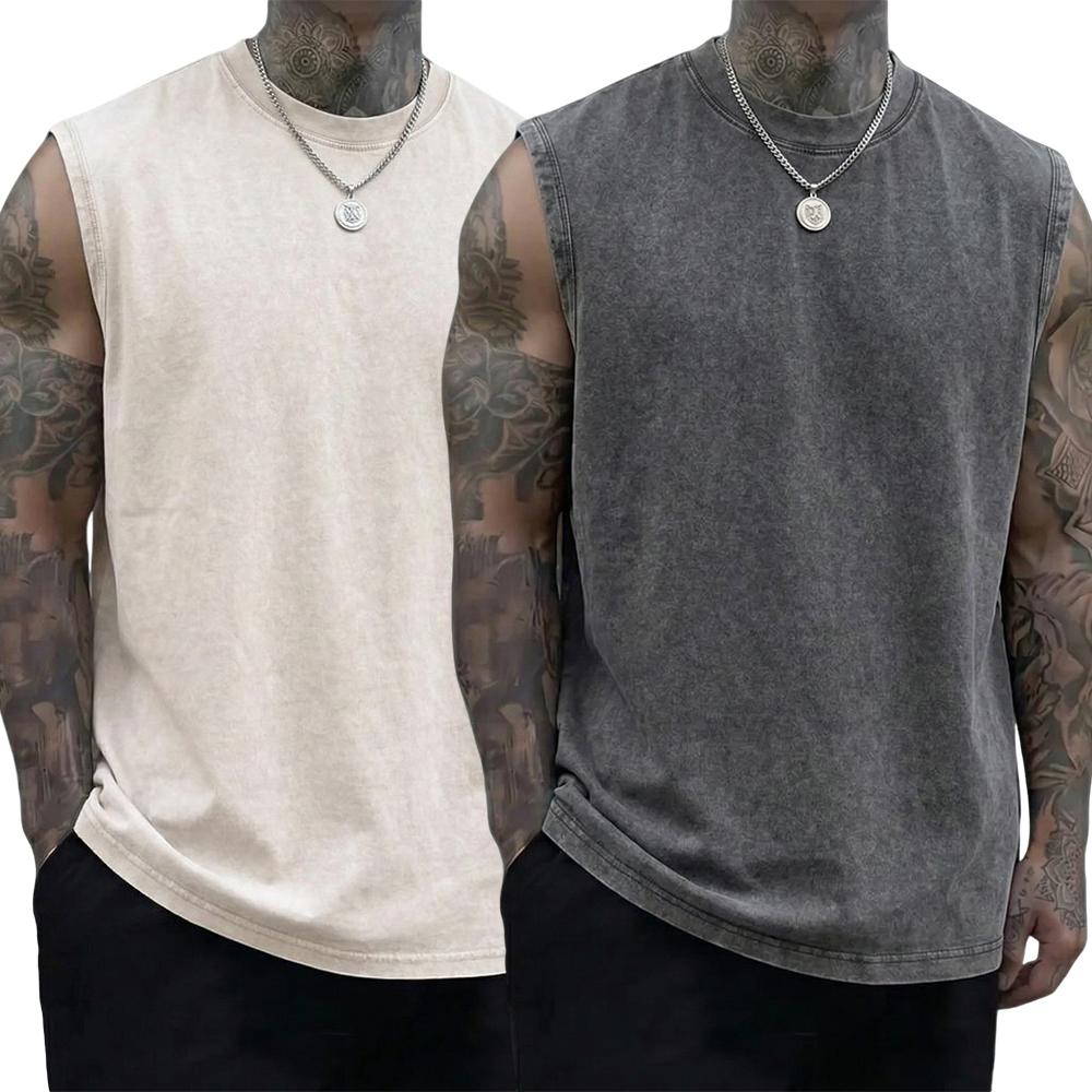 Men’s 3-Pack 230g Pure Cotton Heavyweight Vintage Sleeveless Undershirts/Tank Tops, Menswear Casual Plain Clothes, Soft Skin-Friendly Fabric, Unisex Loose Retro Fit, Machine Washable, Suitable for Sports, Outdoor Cycling, Men’s Clothes Men’s 3-Pack 230g Pure Cotton Heavyweight Vintage Sleeveless Undershirts/Tank Tops, Menswear Casual Plain Clothes, Soft Skin-Friendly Fabric, Unisex Loose Retro Fit, Machine Washable, Suitable for Sports, Outdoor Cycling, Men’s Clothes
